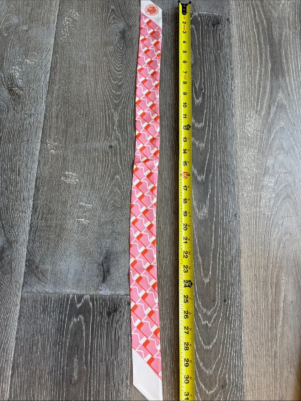 Moynat Paris Pink & Orange Silk Twilly Scarf AS